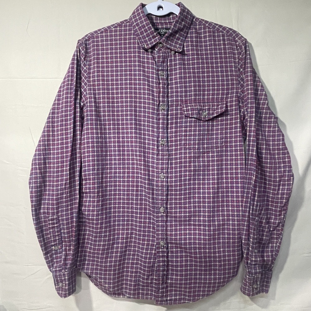 J. Crew Mercantile Flex Red/Blue Plaid Button Down Shirt Mens Size Small